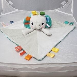 Bright Starts Cuddle‘nTags Elephant Taggie  Lovie Lovey Baby Comfort Blanket EUC
